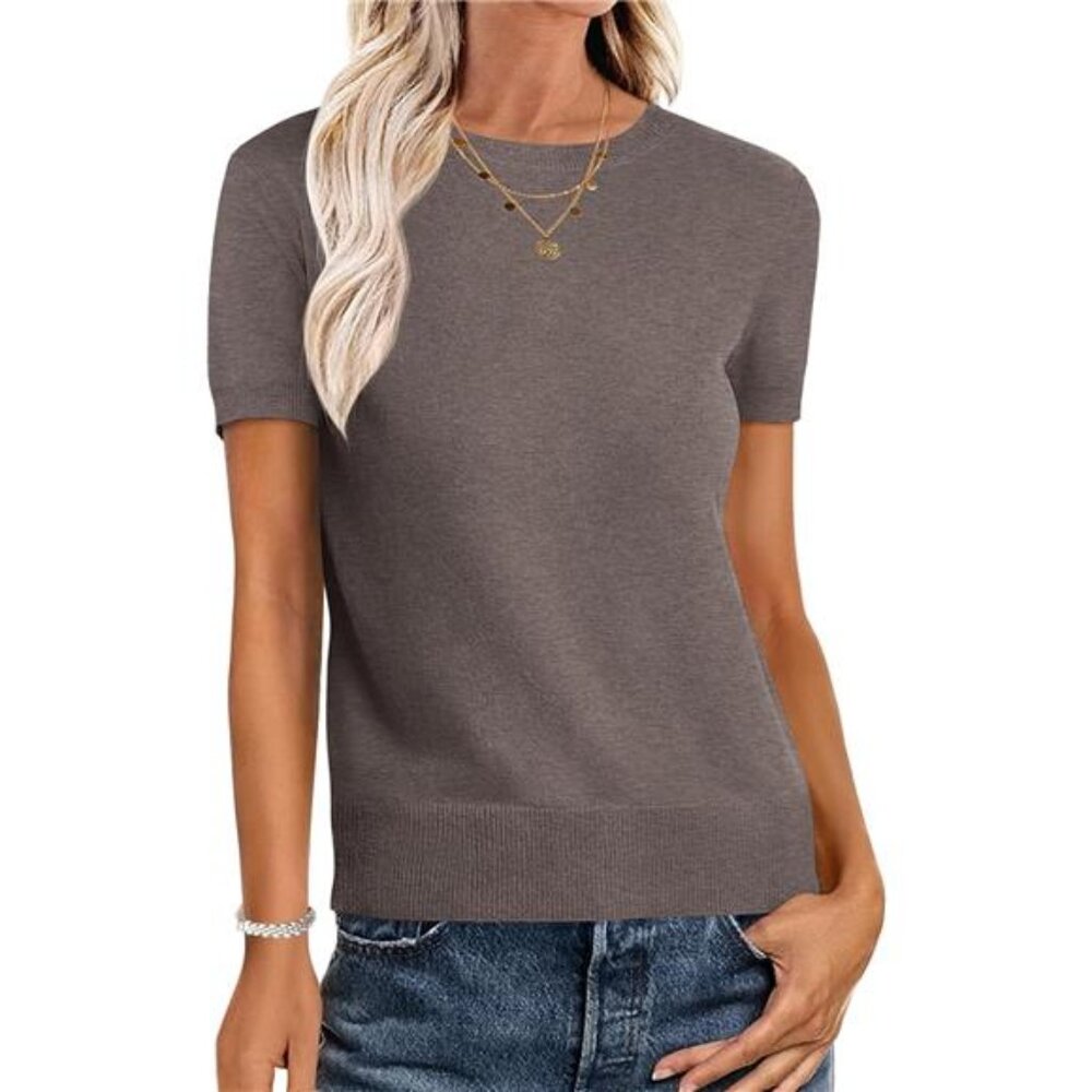 Womens Wool Blend Crew Neck Sweater Shirts - Picture 1 of 7